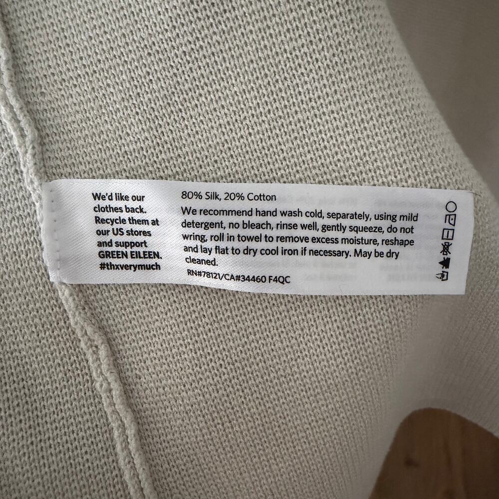 Eileen Fisher Longline Cardigan Sweater Blazer Silk Cotton Blend Size Medium - Picture 5 of 9